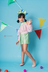 Mint Pops Playsuit with Detachable Sleeve