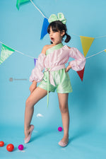 Load image into Gallery viewer, Mint Pops Playsuit with Detachable Sleeve
