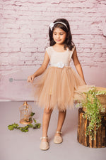 Load image into Gallery viewer, Mocha Crochet Tutu Dress for Little Girls 
