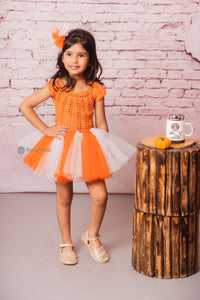 Orange Blaze Tutu Party Dress for Girls 