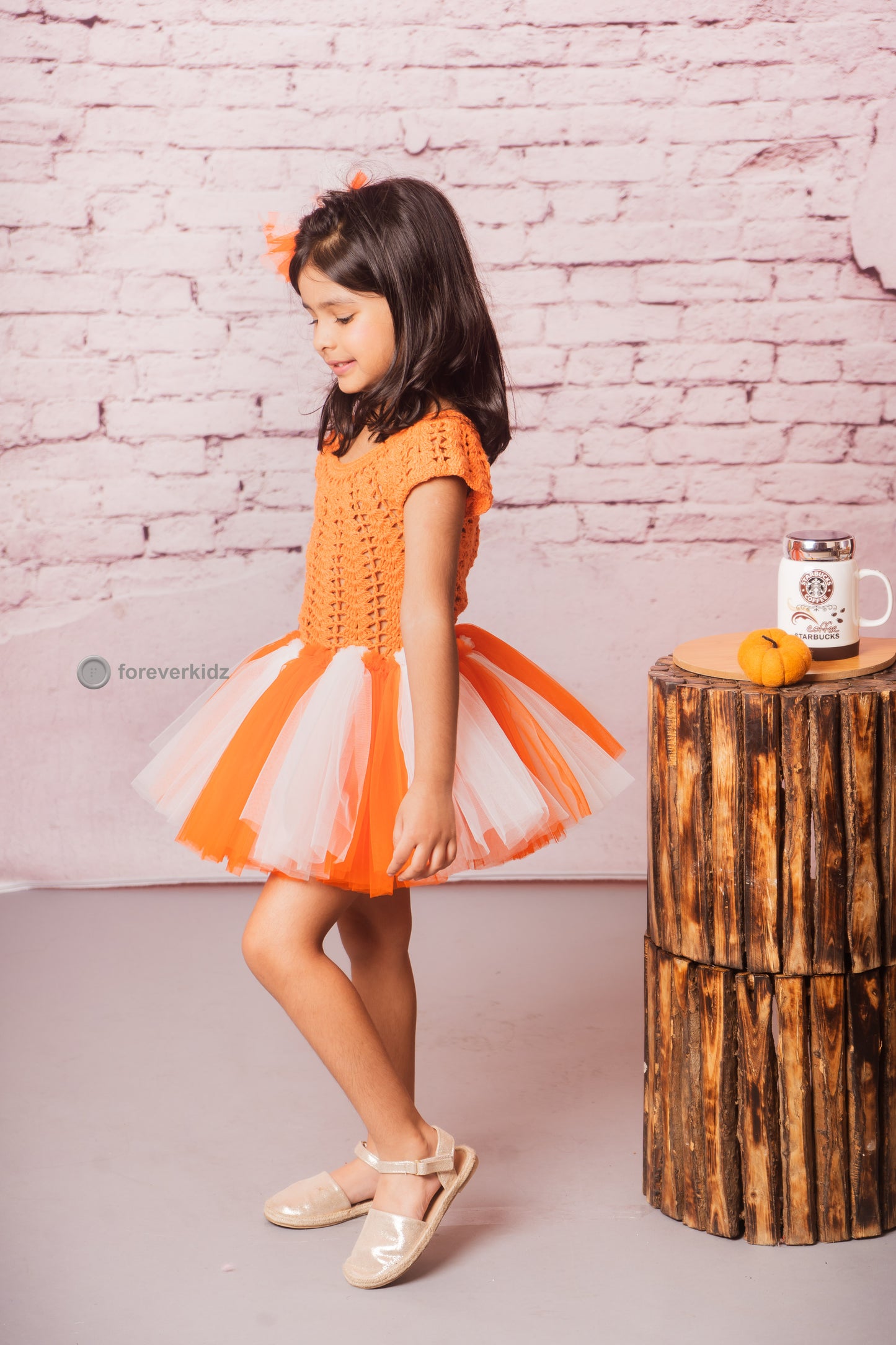 Orange Color Tutu Dress 