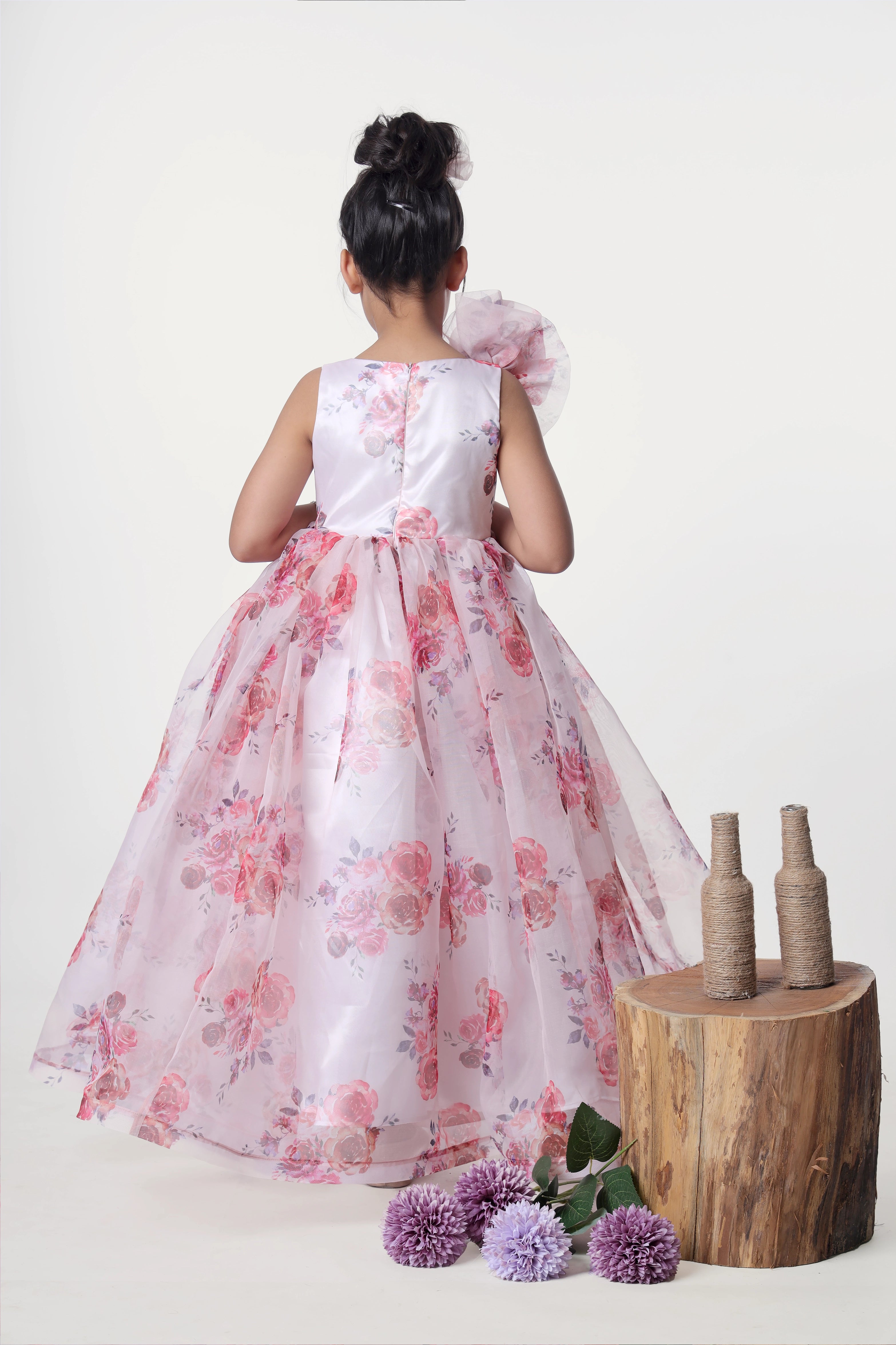 Organza Floral Gown for Little Girls
