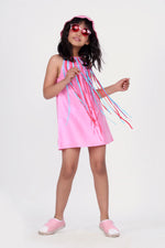 Load image into Gallery viewer, Pink Fringe Dress with Tassel
