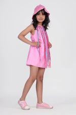 Load image into Gallery viewer, Pink Fringe Dress for Girls

