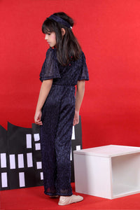 Navy Blue Party Jumpsuit for Girls 