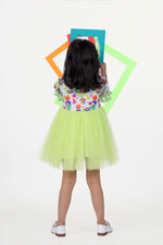 Load image into Gallery viewer, Green Frock with tulle Net 
