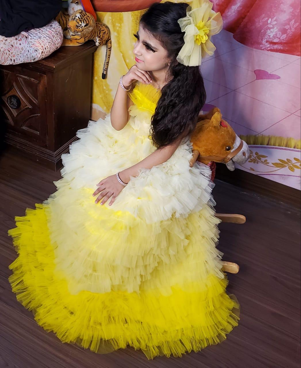 Mustard Yellow Designer Wear Gown For party|Shop Online | Gown party wear,  Latest gown designs, Long dress fashion