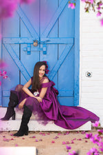 Load image into Gallery viewer, Purple Garden Hi Low Dress
