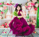 Load image into Gallery viewer, Plum Party Gown with Ruffles
