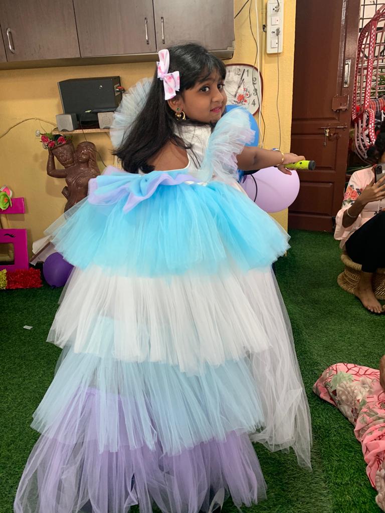 Magical Unicorn Dress with Tulle Trail