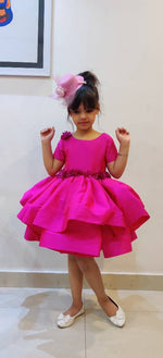 Load image into Gallery viewer, Fuschia Florets Party Frock
