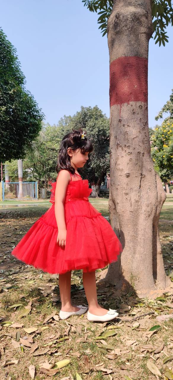 girls red dress
