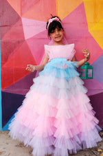 Load image into Gallery viewer, Pink Cascades Frilled Gown
