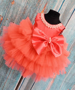 Load image into Gallery viewer, Pearl Blush Ruffle Bow Dress

