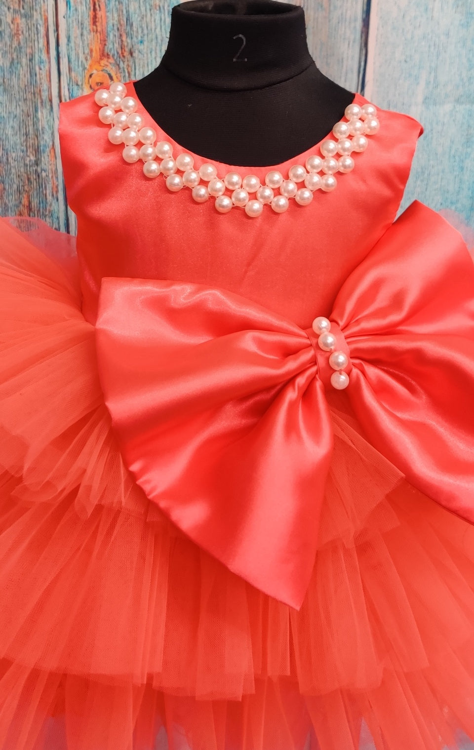 Pearl Blush Ruffle Bow Dress