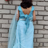 Iris Blue Ruffled Saree