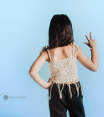 Load image into Gallery viewer, Handcrafted Crochet Tassel Top 
