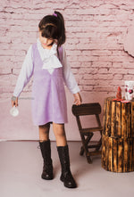 Load image into Gallery viewer,  Italian Tailored Suede Fabric Dress for Girls 
