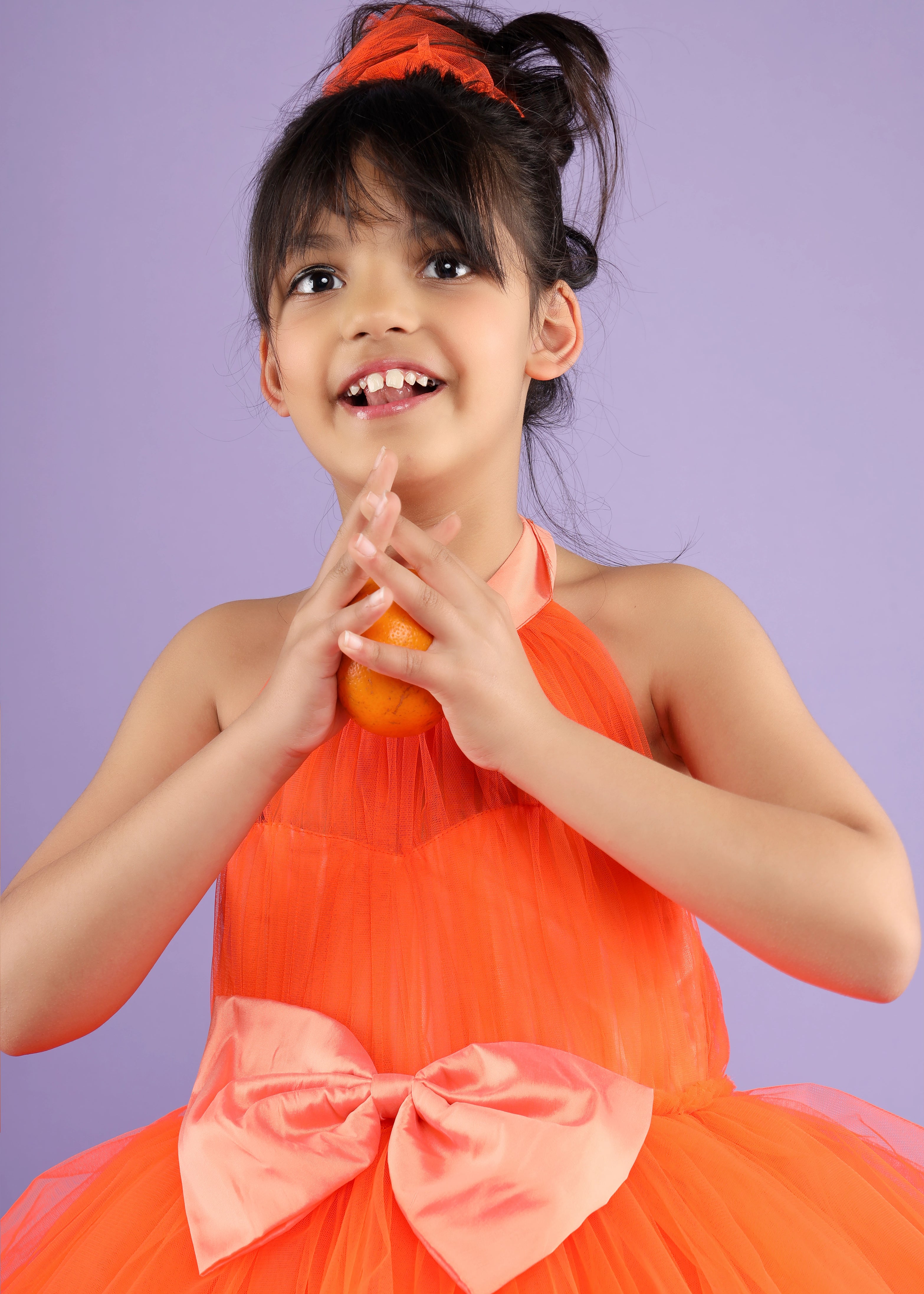 Orange Ballerina Dress for Little Ones