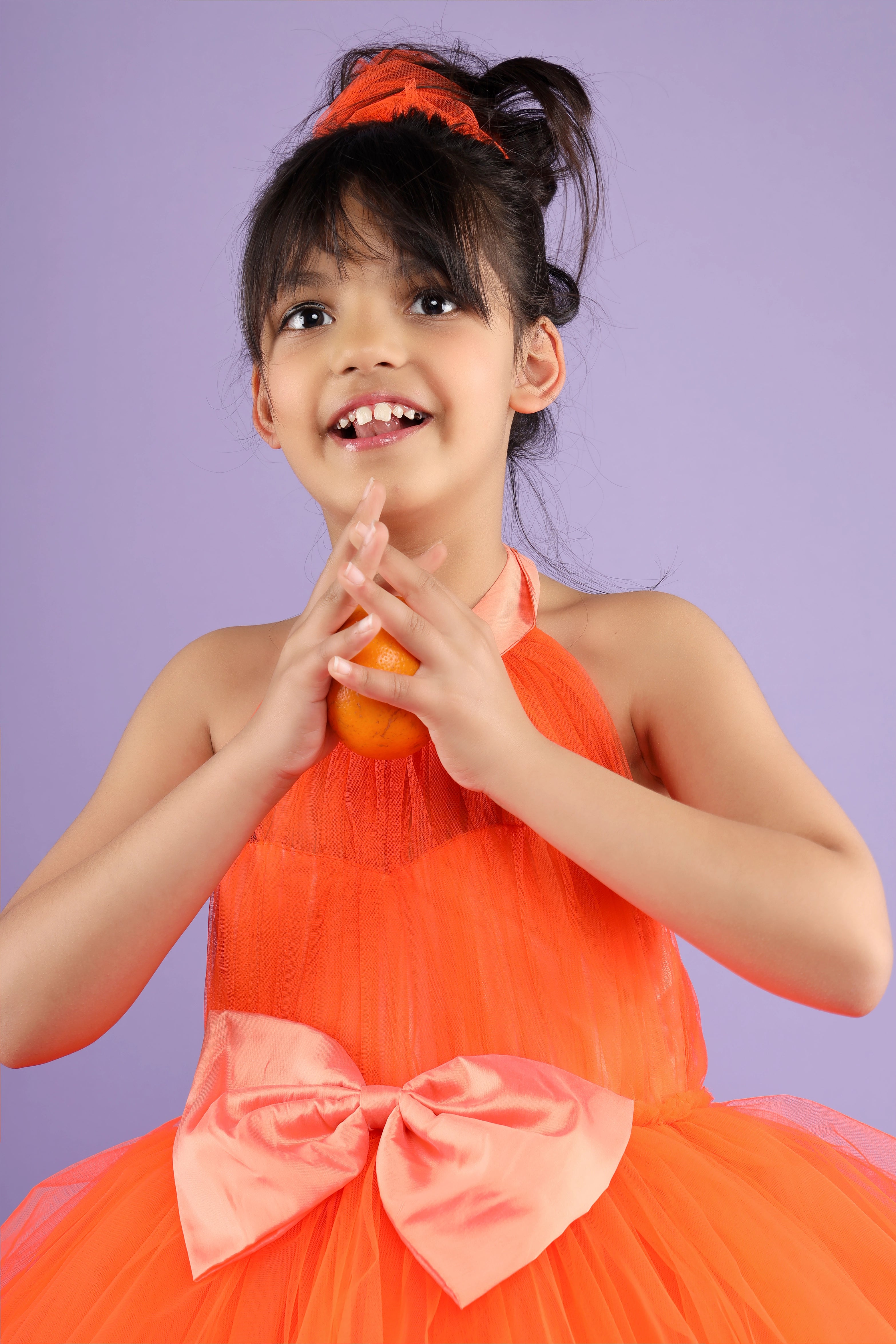 Girls orange dress hot sale