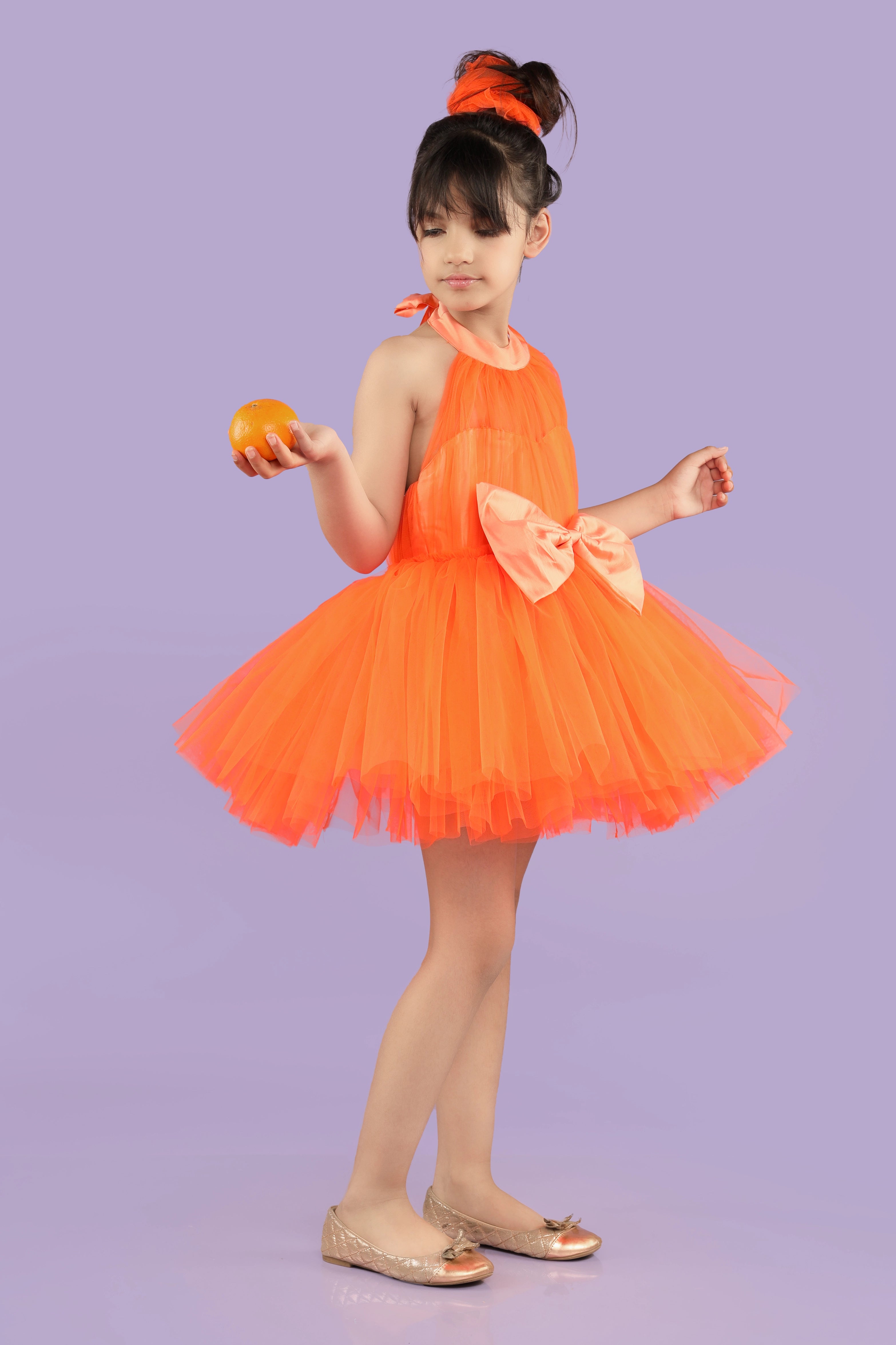 Orange frock 2025 for baby girl