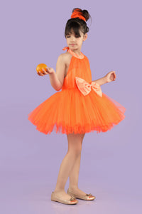 Orange Pulp Dress with Bow