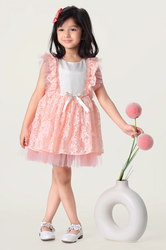 Peach Blossom Frock for Kids
