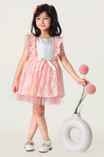 Load image into Gallery viewer, Peach Blossom Frock for Kids
