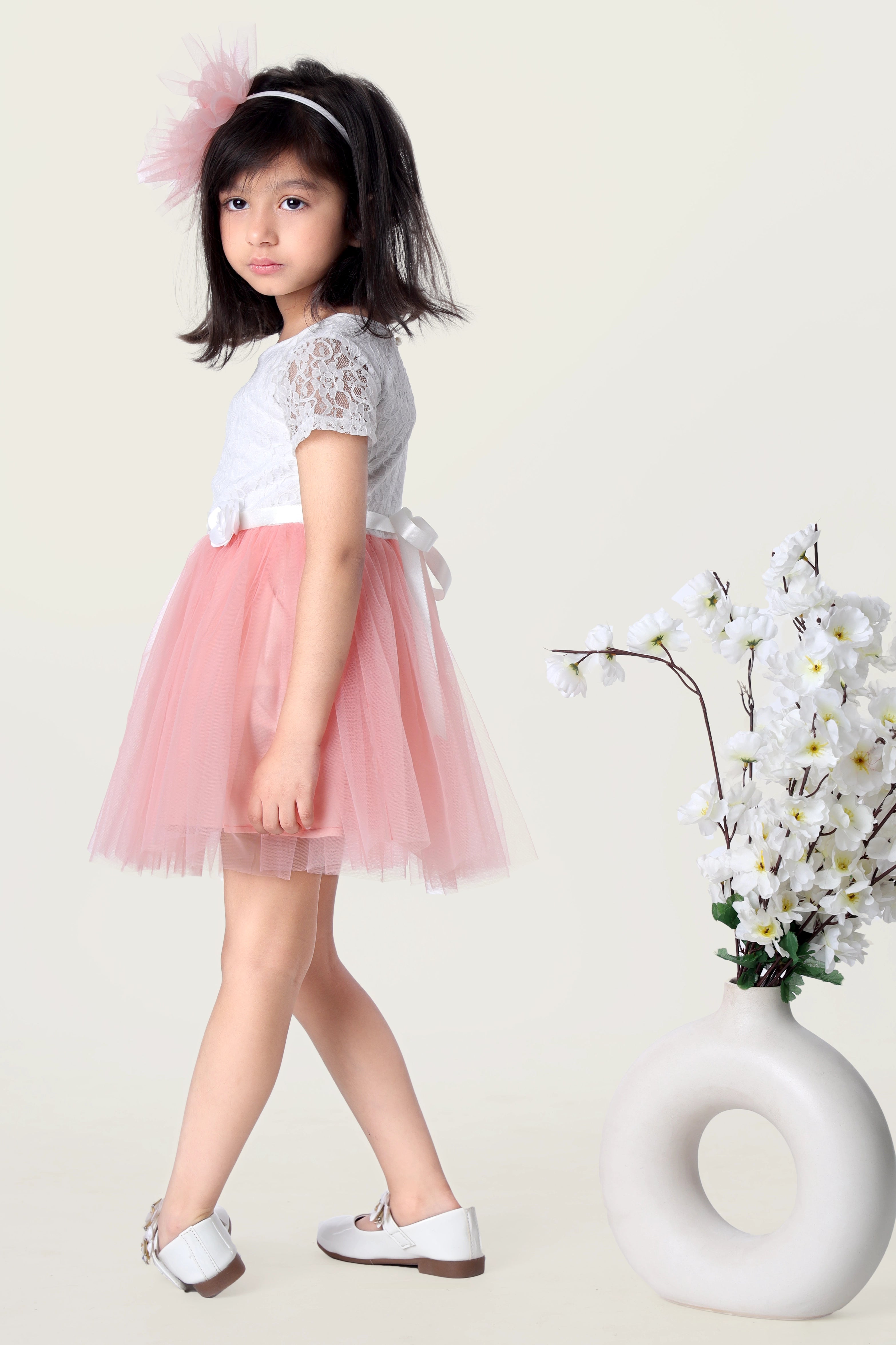 Peachy Sweet Frock for Little Girls