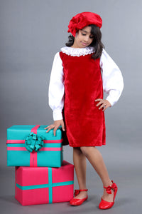 Red Velvet Korean Tunic Dress