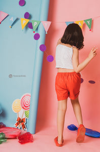 Red Velvet Shorts Set