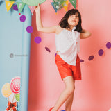 Red Velvet Shorts Set