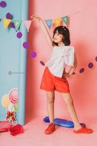 Red Velvet Shorts Set