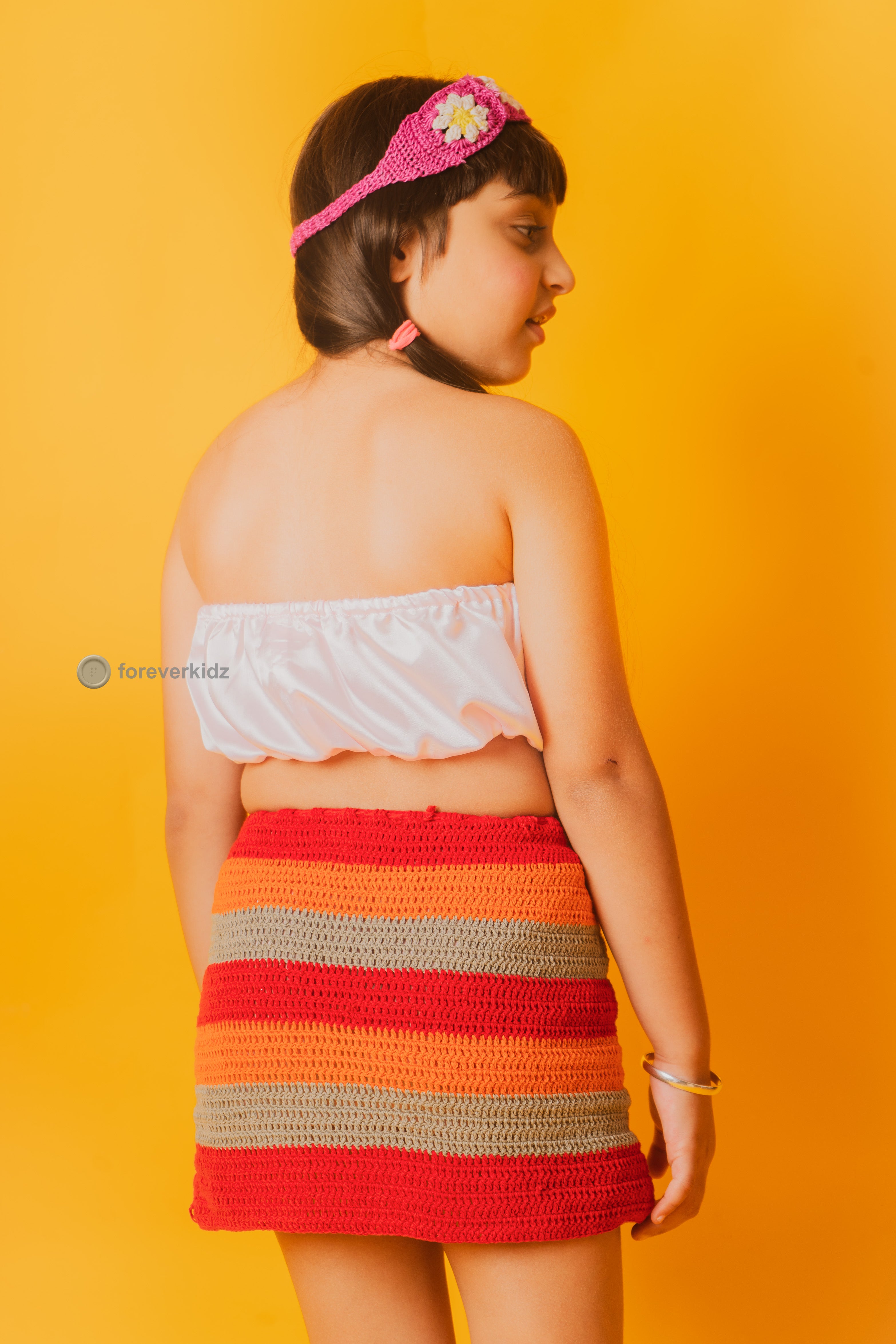 Crochet Stripes Skirt for Party 