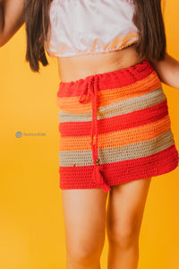Stripped Crochet Skirt for Little Girls 