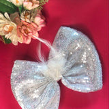 Silver Sparkle Head Bow