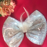 Silver Sparkle Head Bow