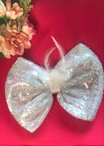 Load image into Gallery viewer, Silver Sparkle Head Bow
