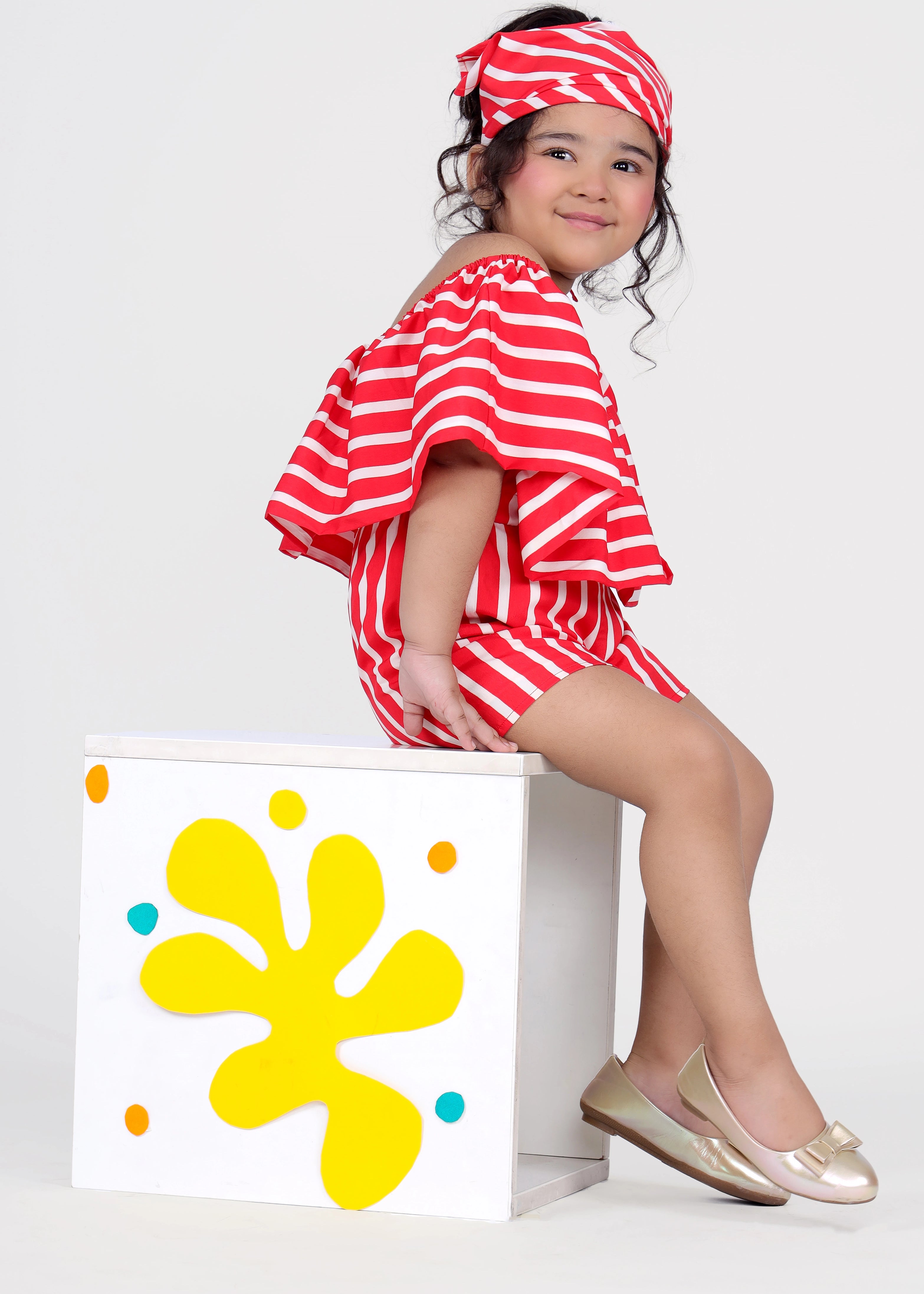 Stripped Playsuit for Girls