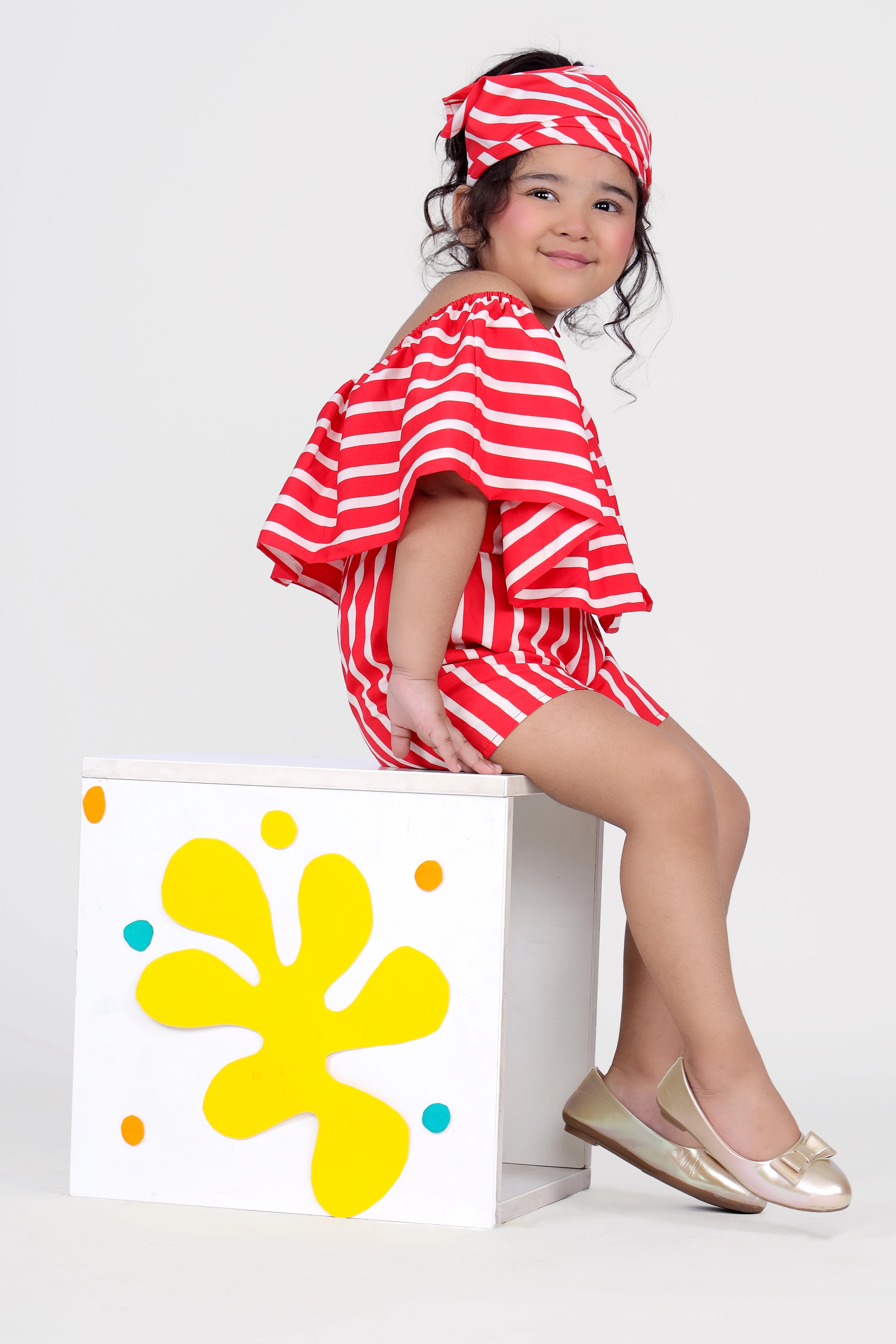 Stripped Playsuit for Girls