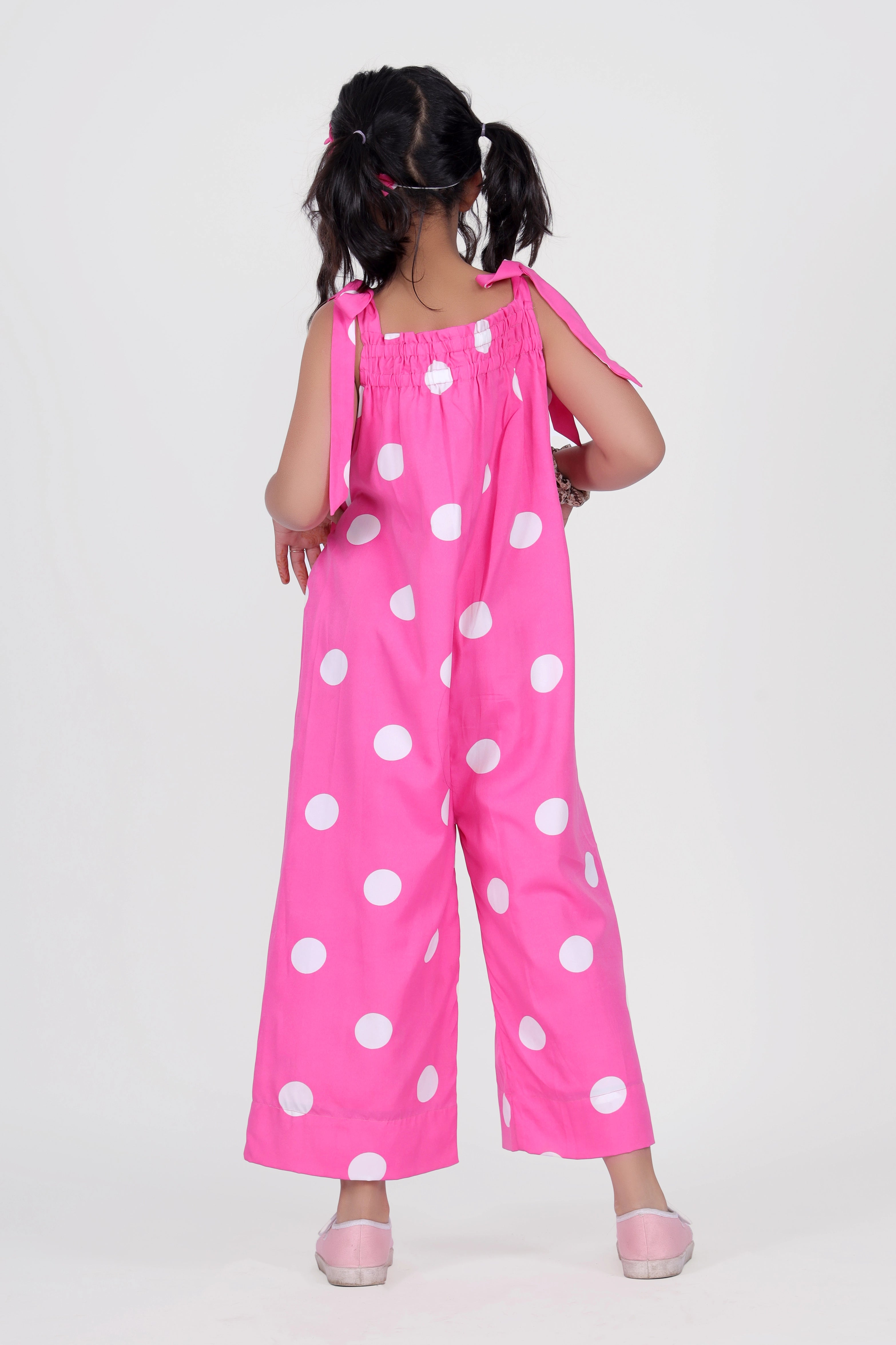 Pink polka top dot jumpsuit