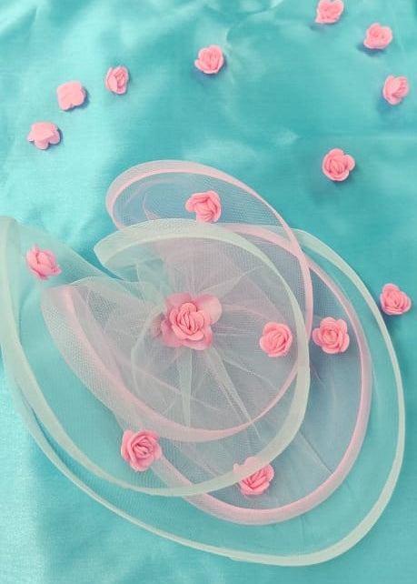 Pink Floral Hair Fascinator