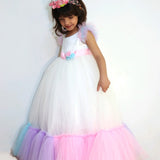 White Unicorn Gown with Twirls 