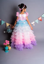 Load image into Gallery viewer, Pink Cascades Frilled Gown

