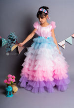 Load image into Gallery viewer, Pink Cascades Frilled Gown
