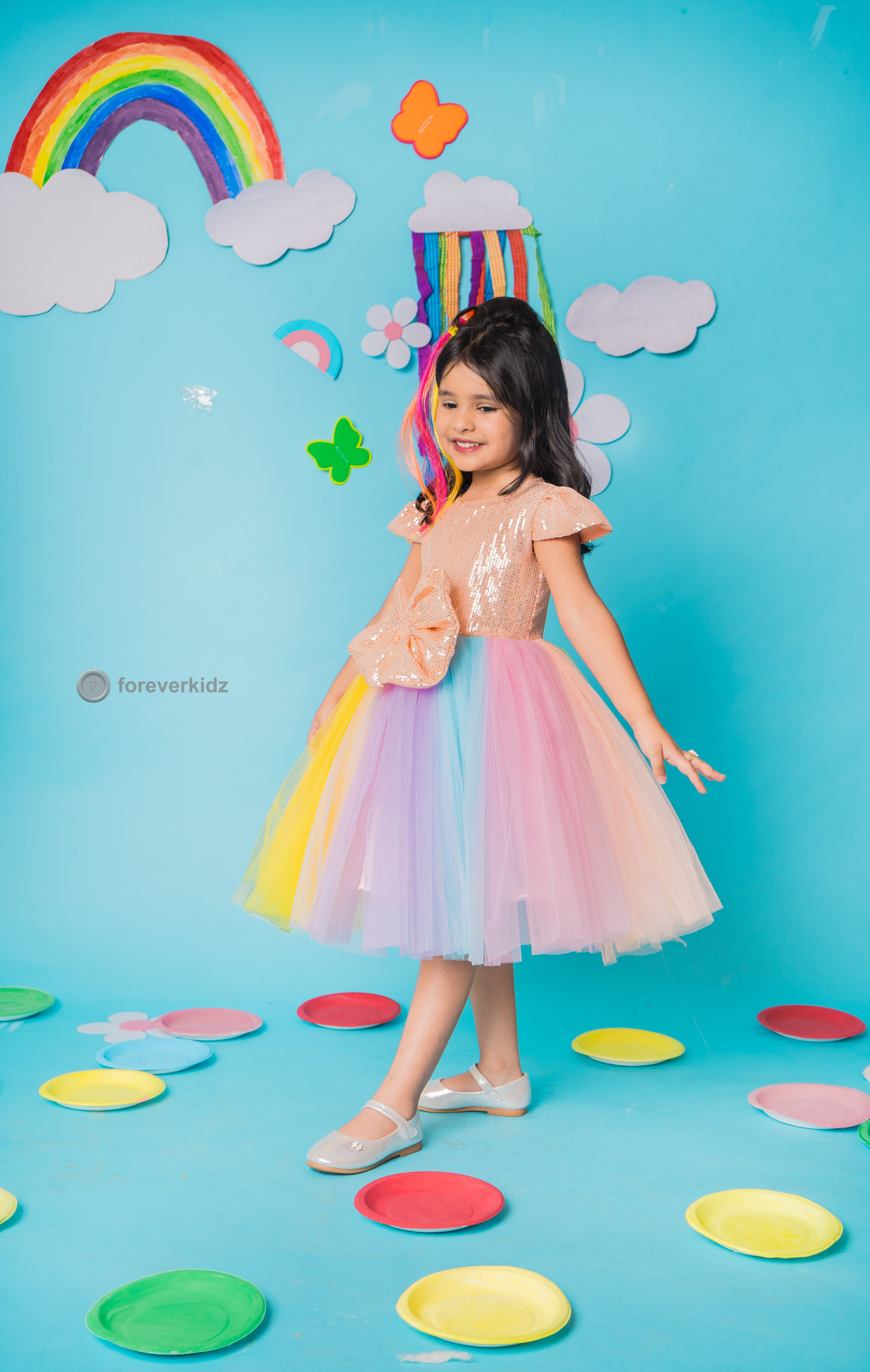 Rainbow Unicorn Dress with Bow