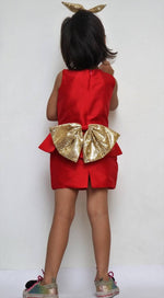 Load image into Gallery viewer, Ruby Red Peplum Dress Tunic Forever Kidz 

