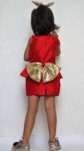 Ruby Red Peplum Dress Tunic Forever Kidz 